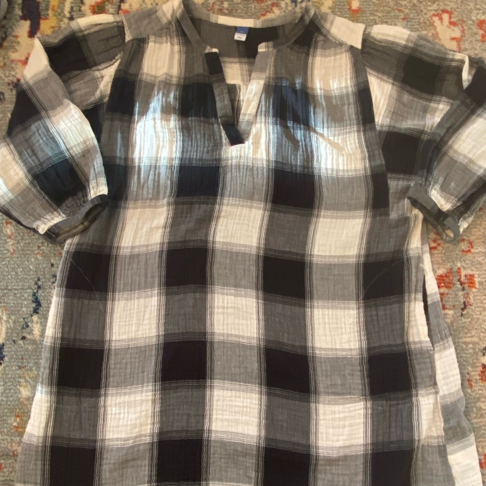 Old Navy Plaid Tunic Top
